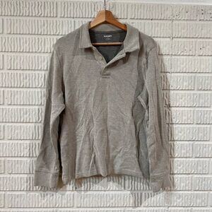Old Navy Light Gray Long Sleeve Collared Knit Shirt Men’s Medium